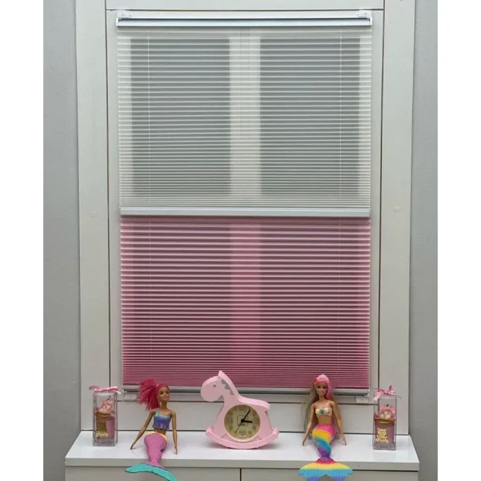Çiftli Sistem Plise Perde (Geceli-Gündüzlü) Pembe